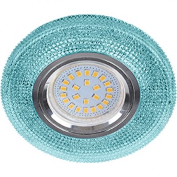 Светильник ECOLA MR16 LD7069 GU5.3 встр. искристый с подсветкой "Модерн" Голубой / Хром 25x95