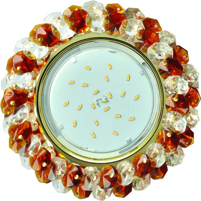 Встраиваемый светильник ECOLA GX53 H4 5341 GLASS золотой, красный, прозрачный FN53RYECB