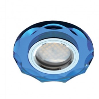 Встраиваемый светильник ECOLA MR16 DL1653 FL1653EFF голубой, хром